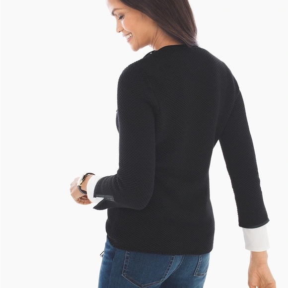 Chico’s Fringed Rose Cardigan SZ 2/12 - Picture 6 of 9